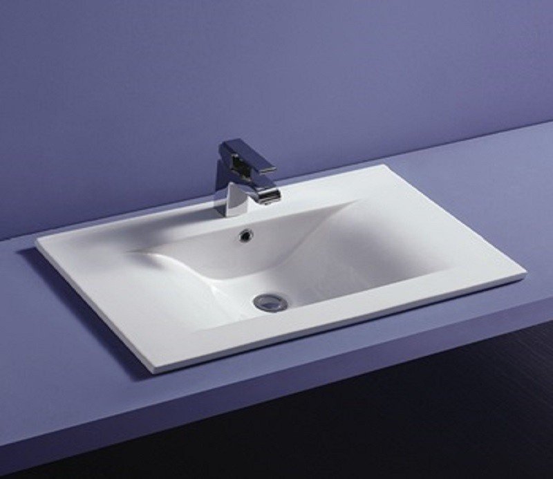 Полувстраиваемая раковина CeramaLux 76 N YJ807-75 белая