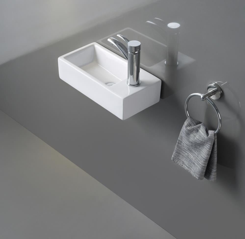 Подвесная/накладная раковина CeramaLux 40,5 N 9048DL левая белая