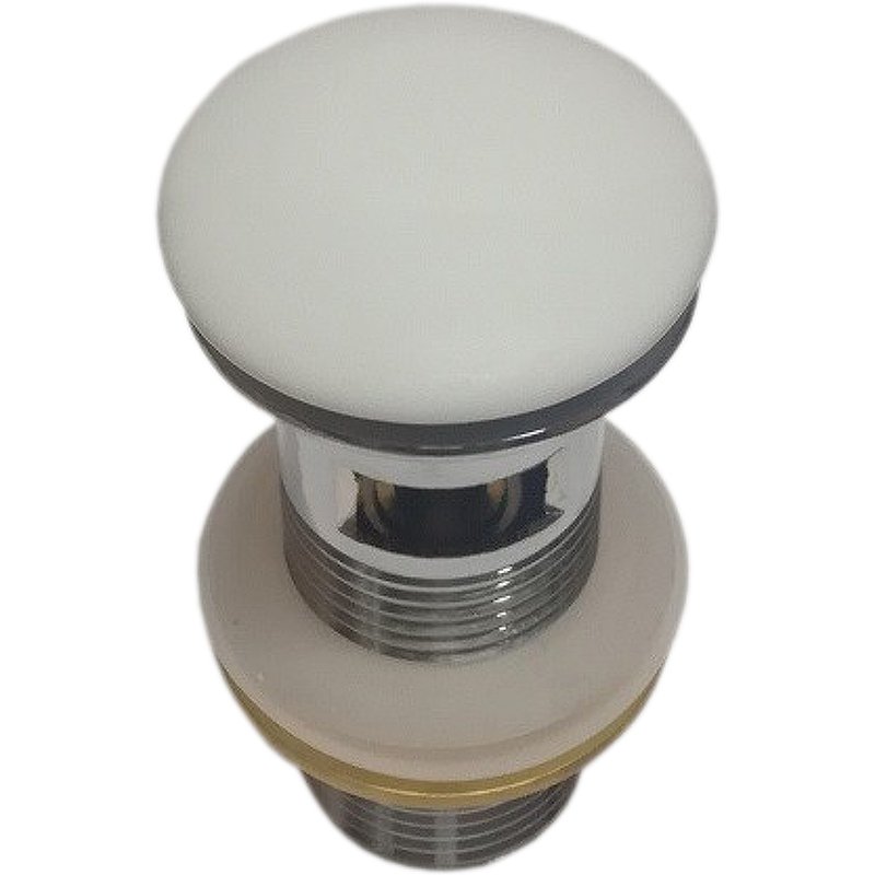 Донный клапан для раковины CeramaLux RD001 с переливом белый