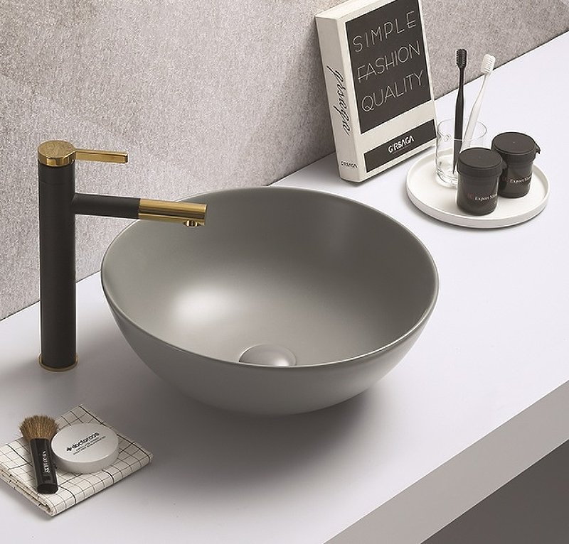 Накладная раковина CeramaLux 41 104MH-5 светло-серая