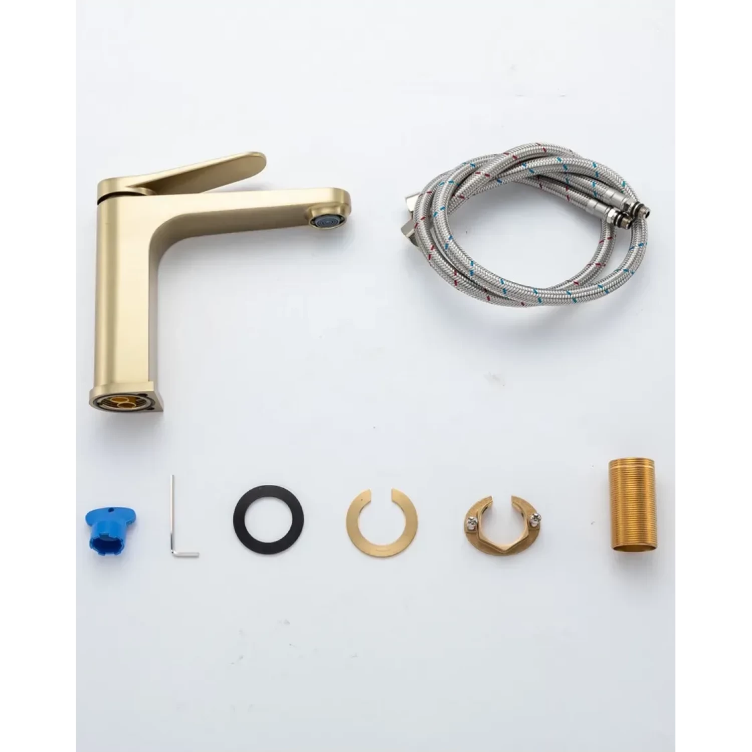 Смеситель для раковины Gappo G10-3 G1010-3 золотой сатин