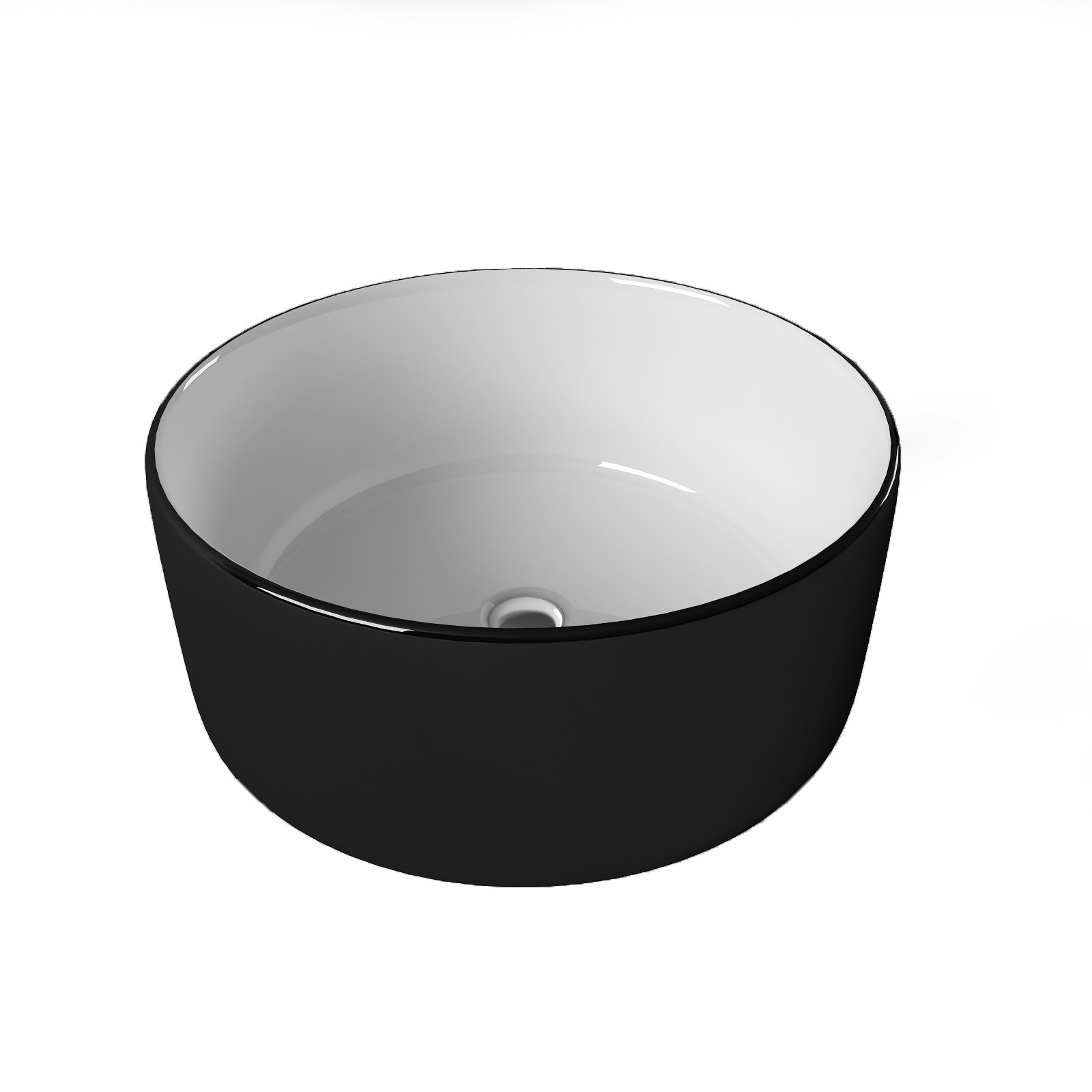 Накладная раковина Evagold A091WBG на столешницу (черный, белый глянец)