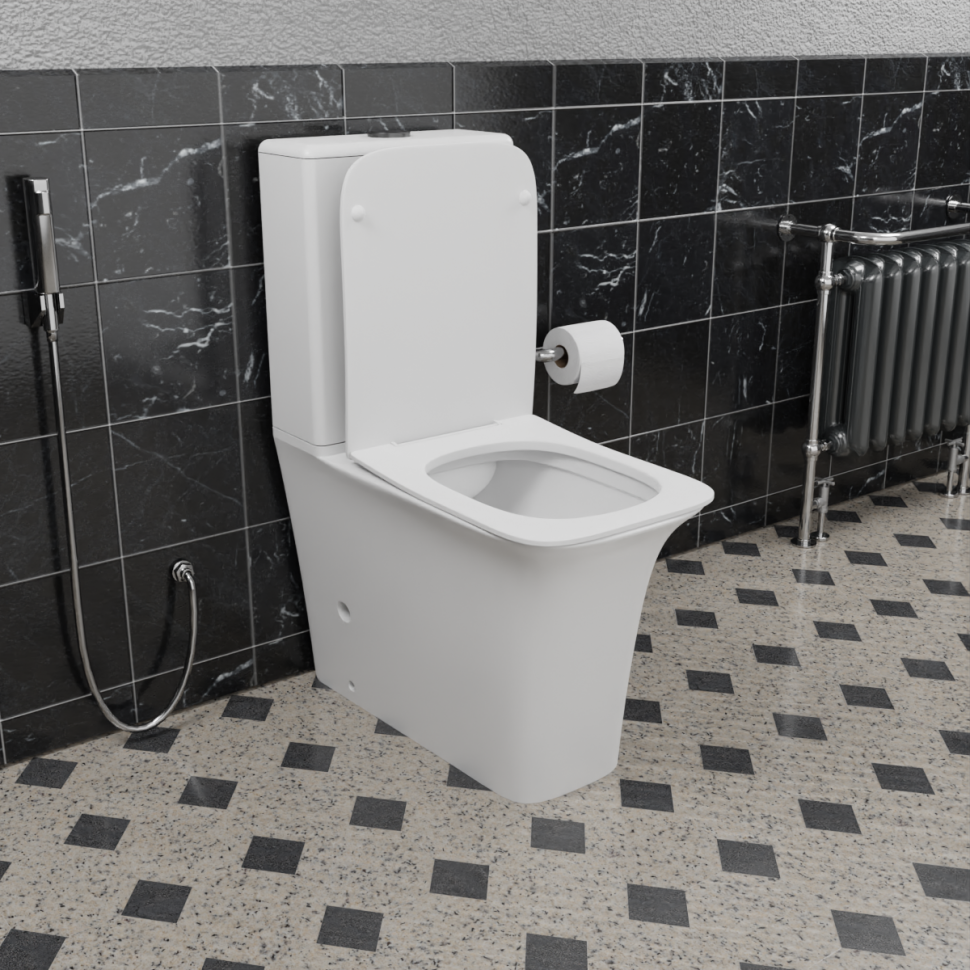 Унитаз-компакт напольный CeramaLux 1222A белый глянцевый