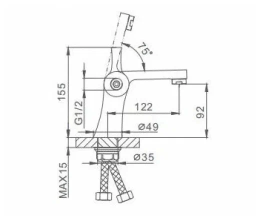 Смеситель для раковины с душем Frap F1252