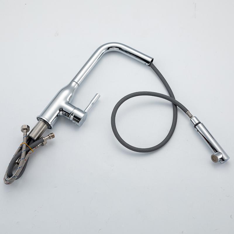 Вытяжной смеситель для кухни Frap H97 F6096 хром