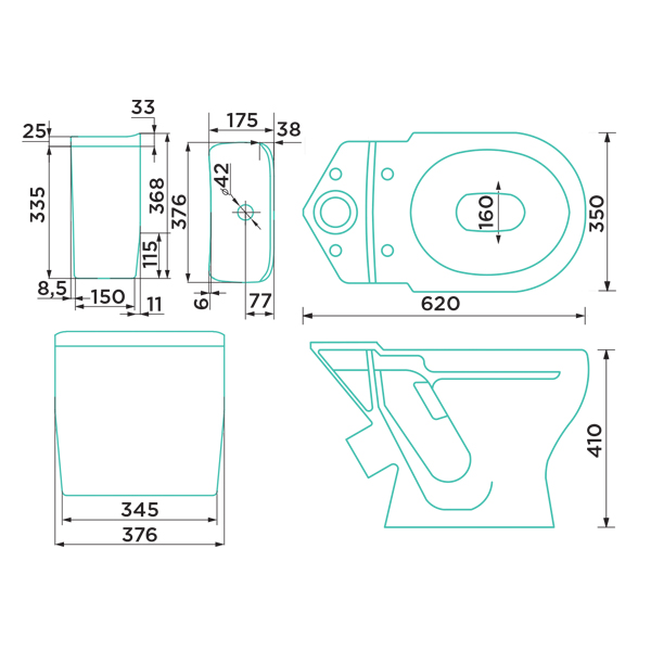 Унитаз-компакт Gesso Проксима косой выпуск