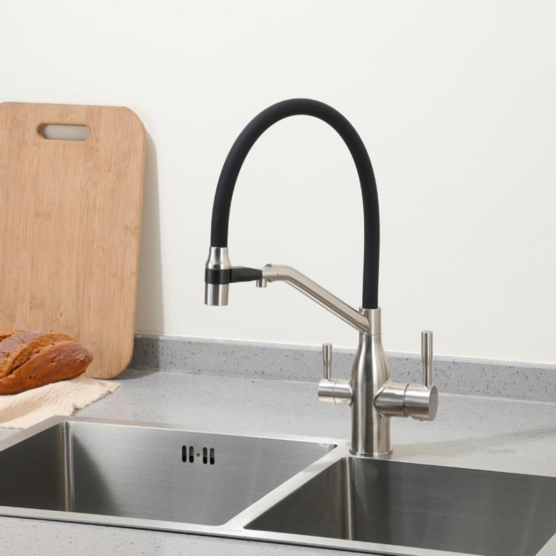 Смеситель для кухни с фильтром Frap H97 F4397-5 сатин