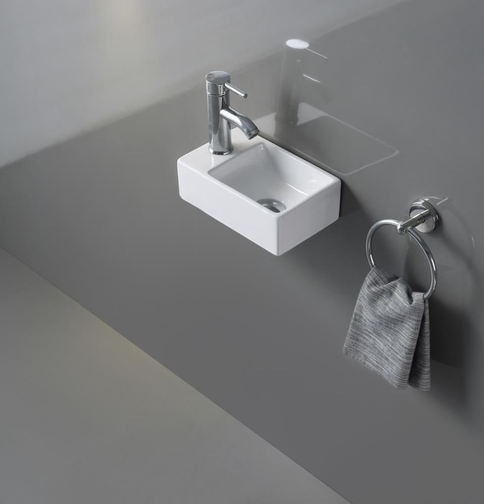 Подвесная/накладная раковина CeramaLux 29,5 N 9048GTR правая белая