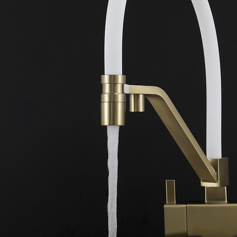 Смеситель для кухни с фильтром Gappo G95 G4395-63 золотой сатин