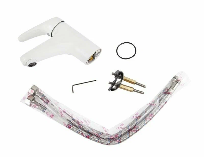 Смеситель для раковины Kaiser County 55011-4/55210-4  Белый