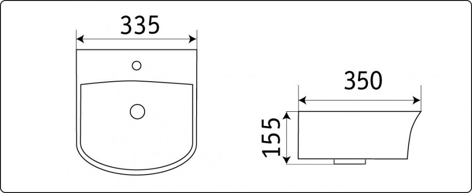 Подвесная раковина CeramaLux 33,5 N 78369 белая