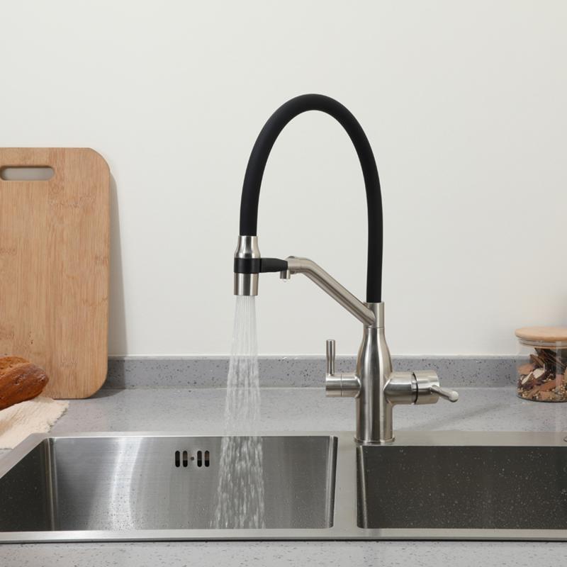 Смеситель для кухни с фильтром Frap H97 F4397-5 сатин