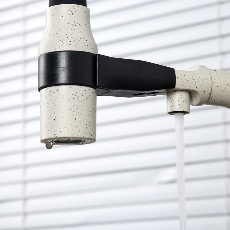 Смеситель для кухни с гибким изливом и фильтром Gappo G4398-81 песочный-черный