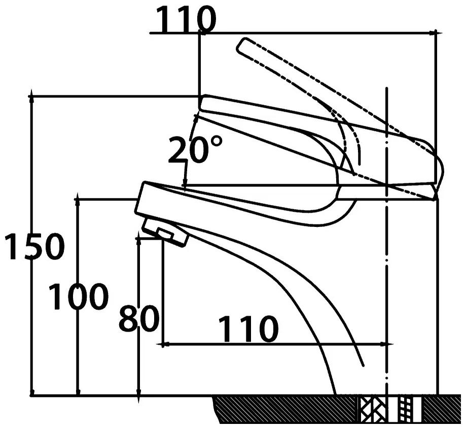 Смеситель для раковины Kaiser County 55011-4/55210-4  Белый