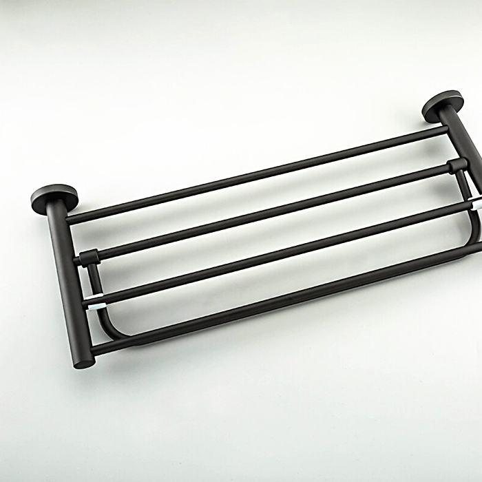 Черная полка для полотенец Frap F30224