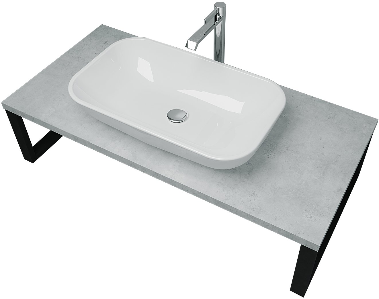 Столешница 1Marka Grunge Loft 100 Бетон светлый