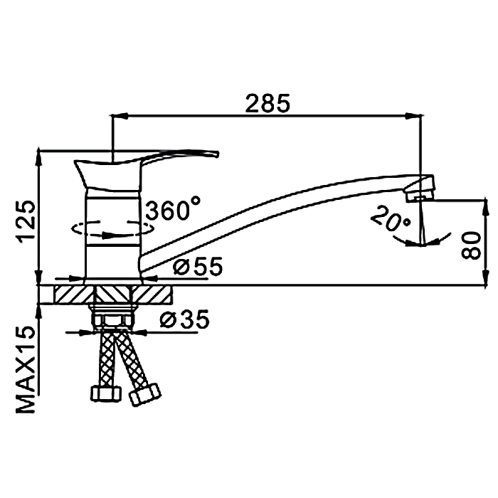 Смеситель для кухни Frap H01 F4901 хром