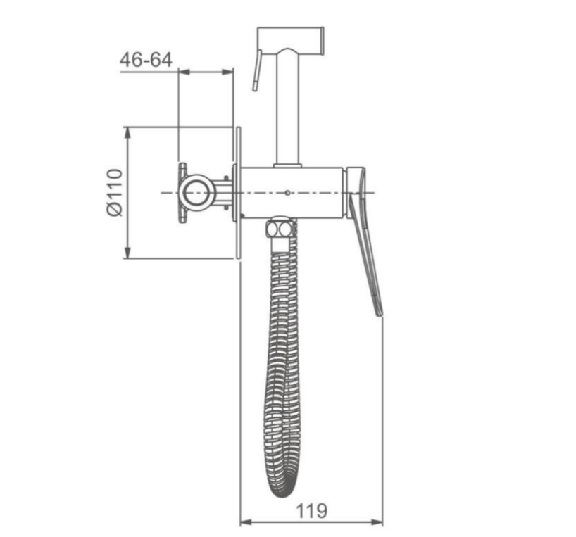 Гигиенический душ встраиваемый Gappo G10-6 G7210-6 черный