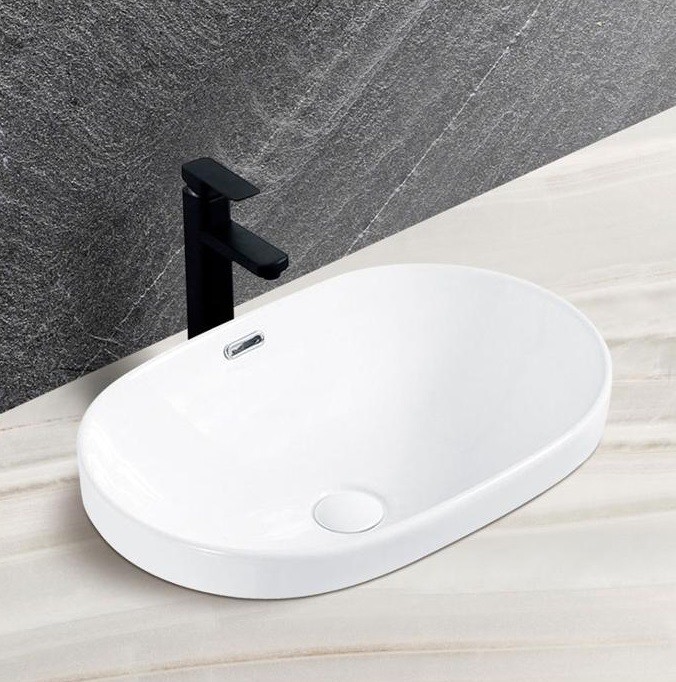 Полувстраиваемая раковина CeramaLux 60 N 5006C белая