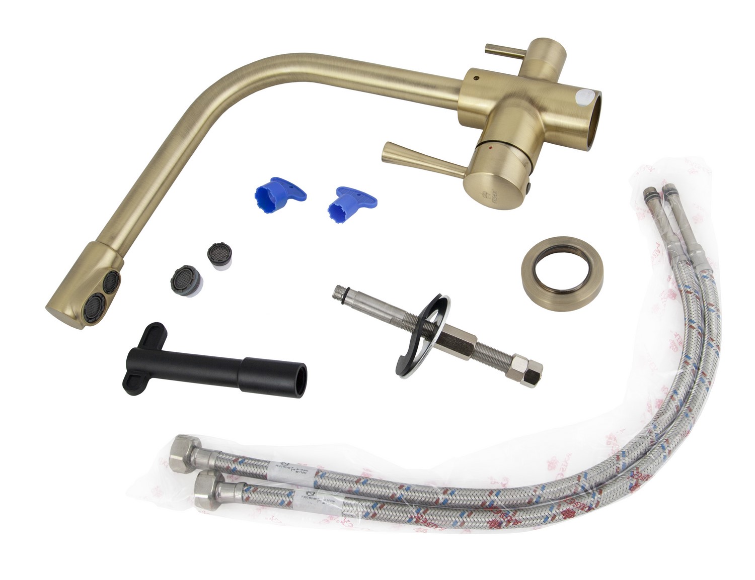 Смеситель для кухни с встроенным краном под питьевую воду Kaiser Merkur 26044-3 Bronze