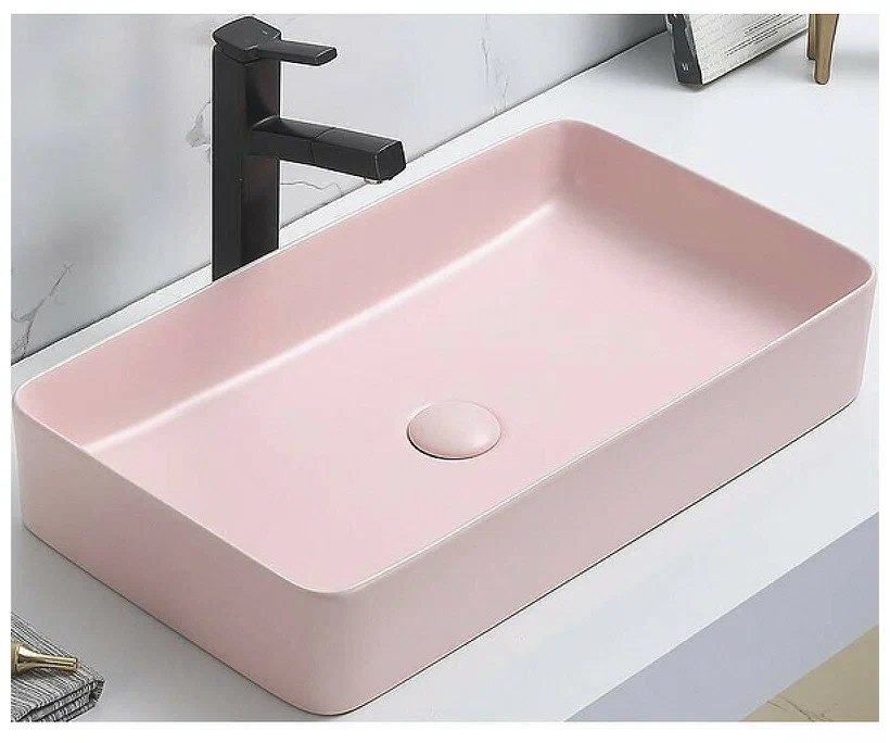 Накладная раковина CeramaLux 60 78189MP-3 розовая