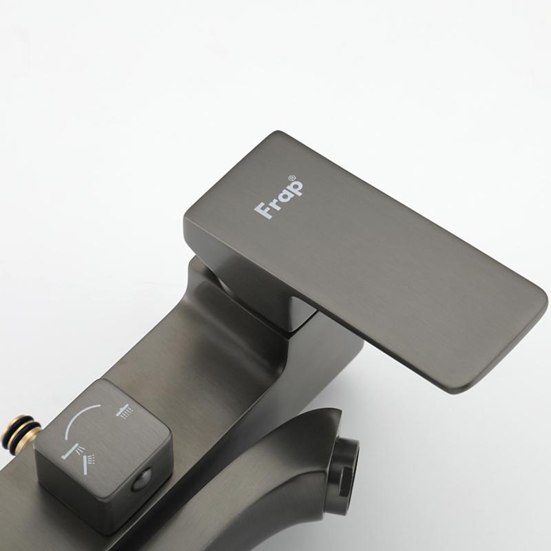 Душевая система Frap H76-9 F2476-9 оружейная сталь