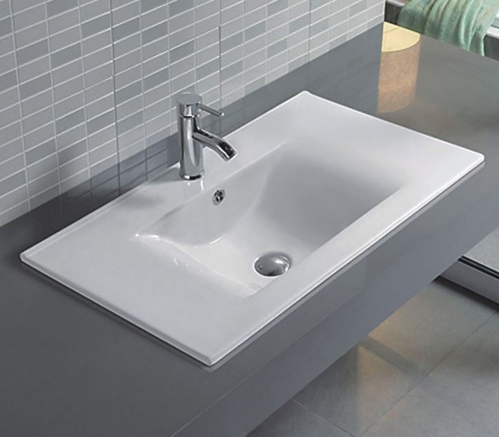 Полувстраиваемая раковина CeramaLux 105 N YJ807-100 белая