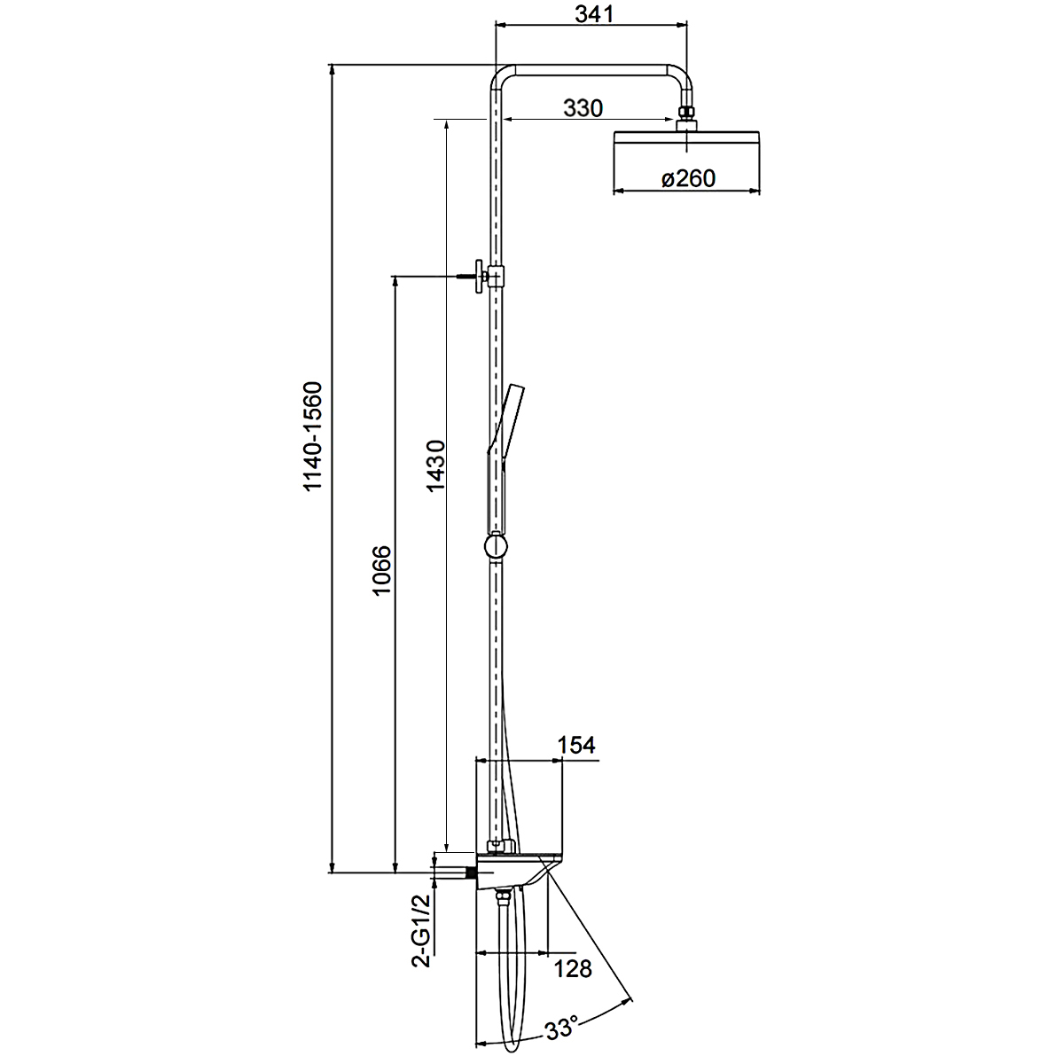 Душевая система с термостатом Gappo G95 G2495-88 белый матовый
