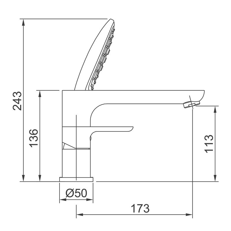 Смеситель на борт ванны на 3 отверстия Gappo G1148