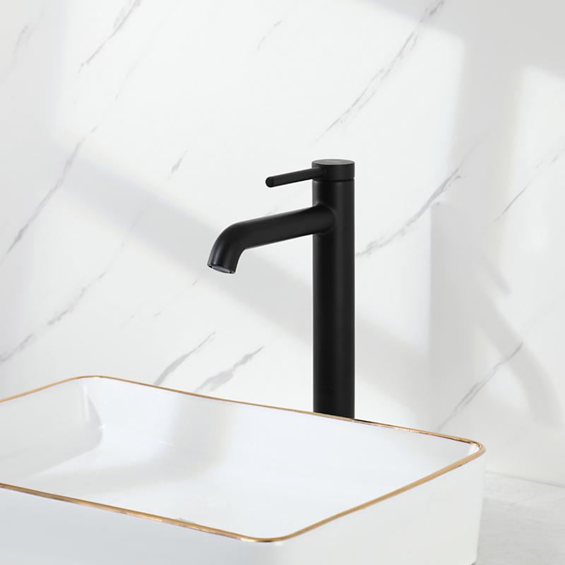 Высокий смеситель для раковины Gappo G06-6 G1006-26 черный