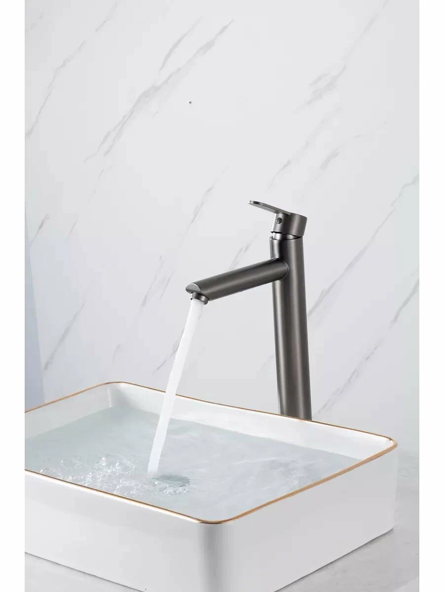 Высокий смеситель для раковины Frap H801-9 F10801-29 оружейная сталь