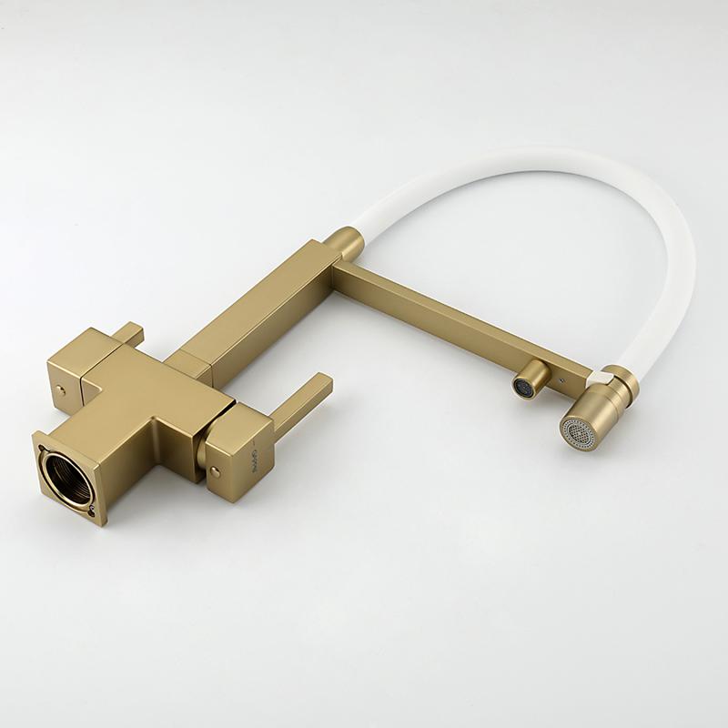 Смеситель для кухни с фильтром Gappo G95 G4395-53 золотой сатин