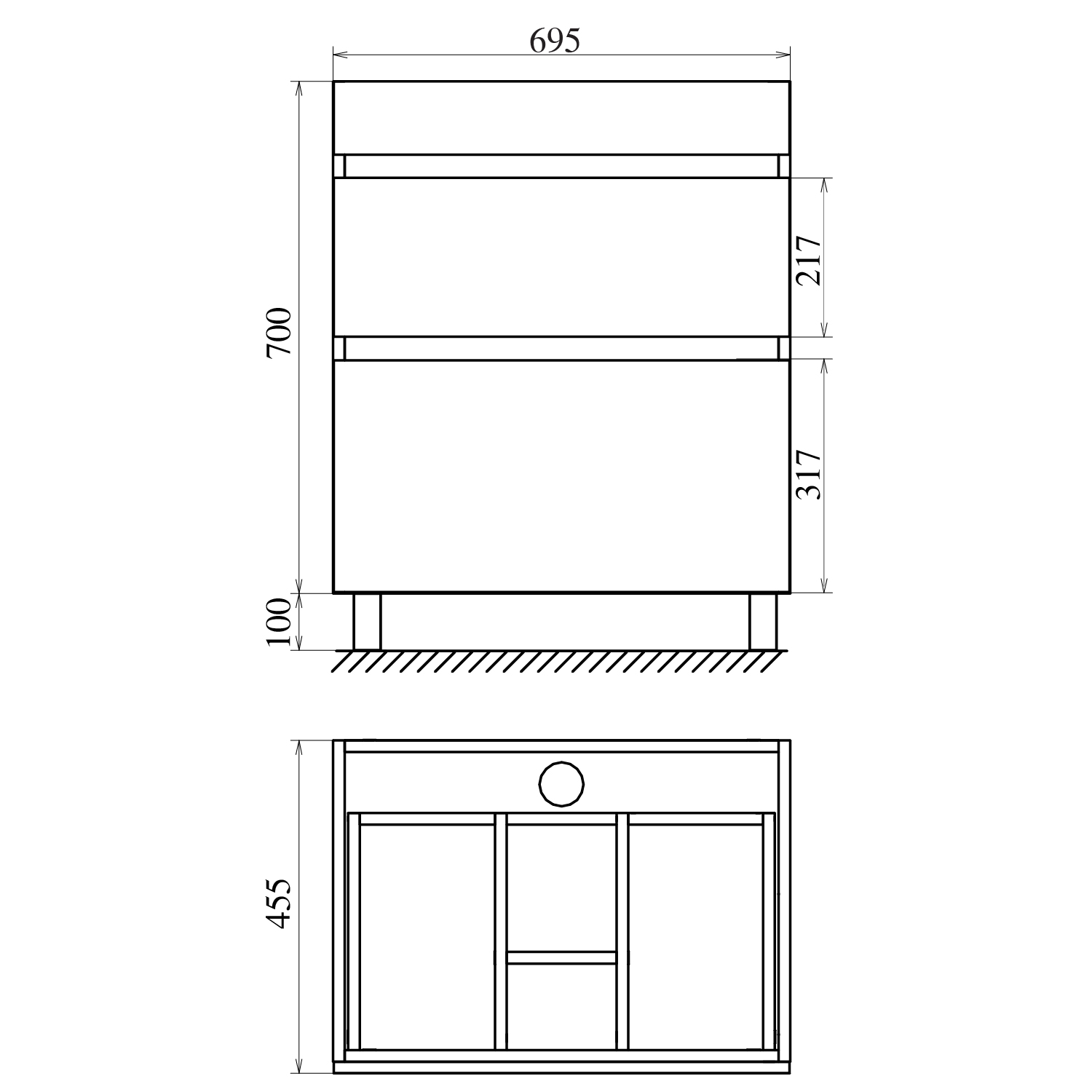 Напольная тумба Nova Karelia 70 дуб харбор золотой (Simple 70)