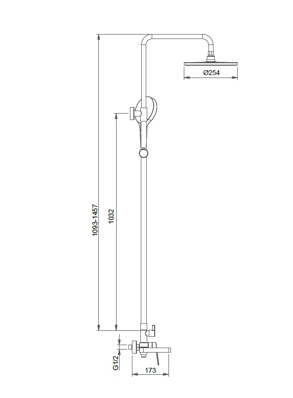 Душевая система Gappo G99-39 G2499-39 оружейная сталь