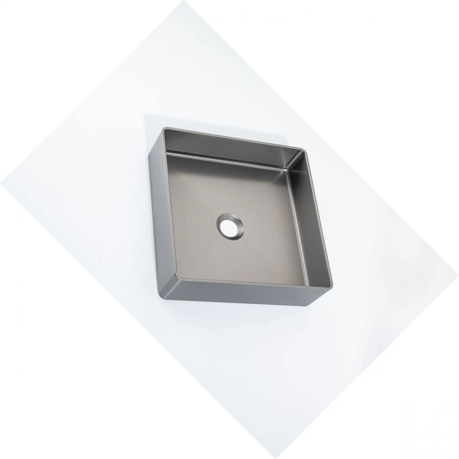 Накладная раковина 36*36 с донным клапаном Gappo GX201-9 оружейная сталь