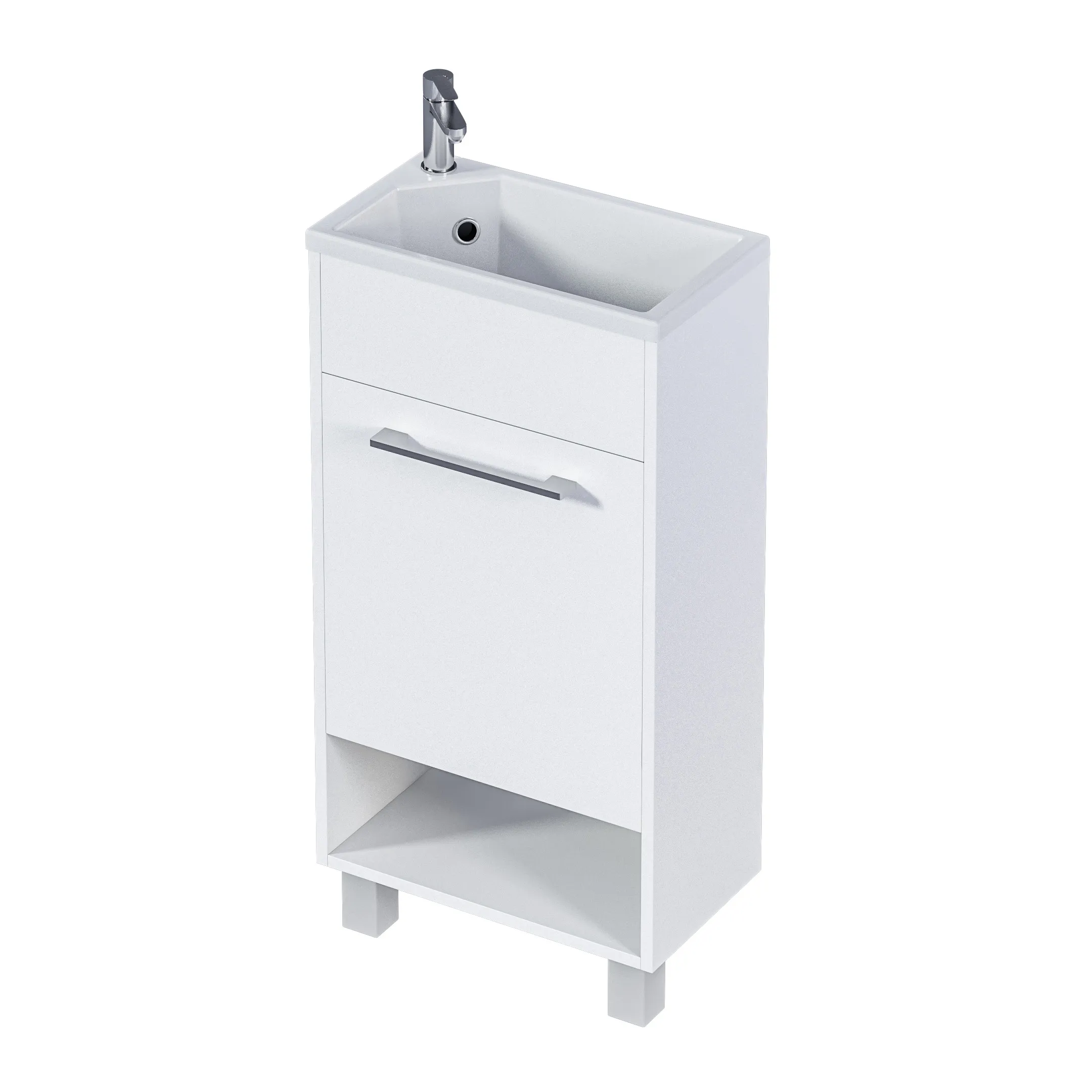 Тумба с раковиной 1Marka Lira 40Н 1д. Белый глянец L