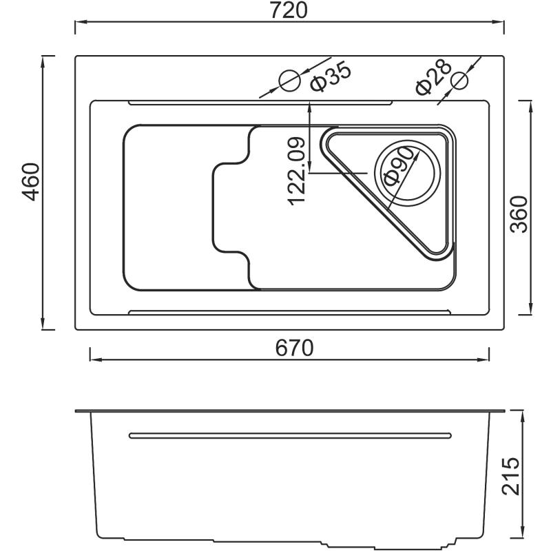 Мойка для кухни с коландером из нержавеющей стали Gappo G7246-3 золотой сатин