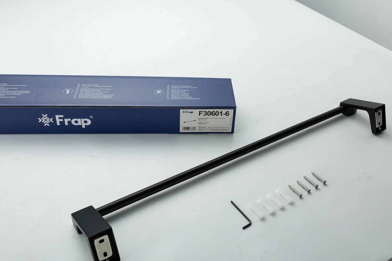 Прямой полотенцедержатель Frap F306-6 F30601-6 черный