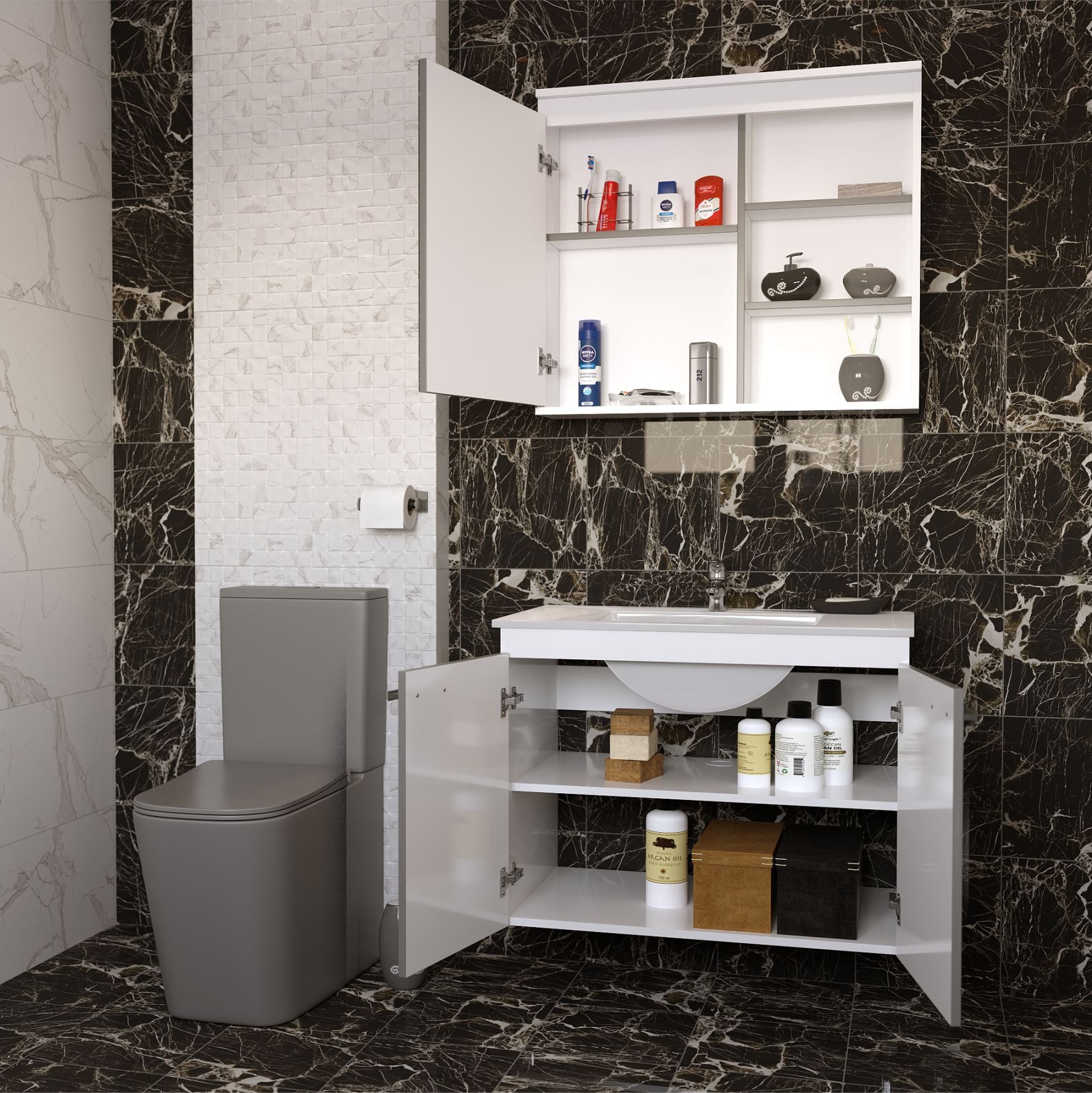 Подвесная тумба Nova Vector 80 белая разобранная (Next-80)