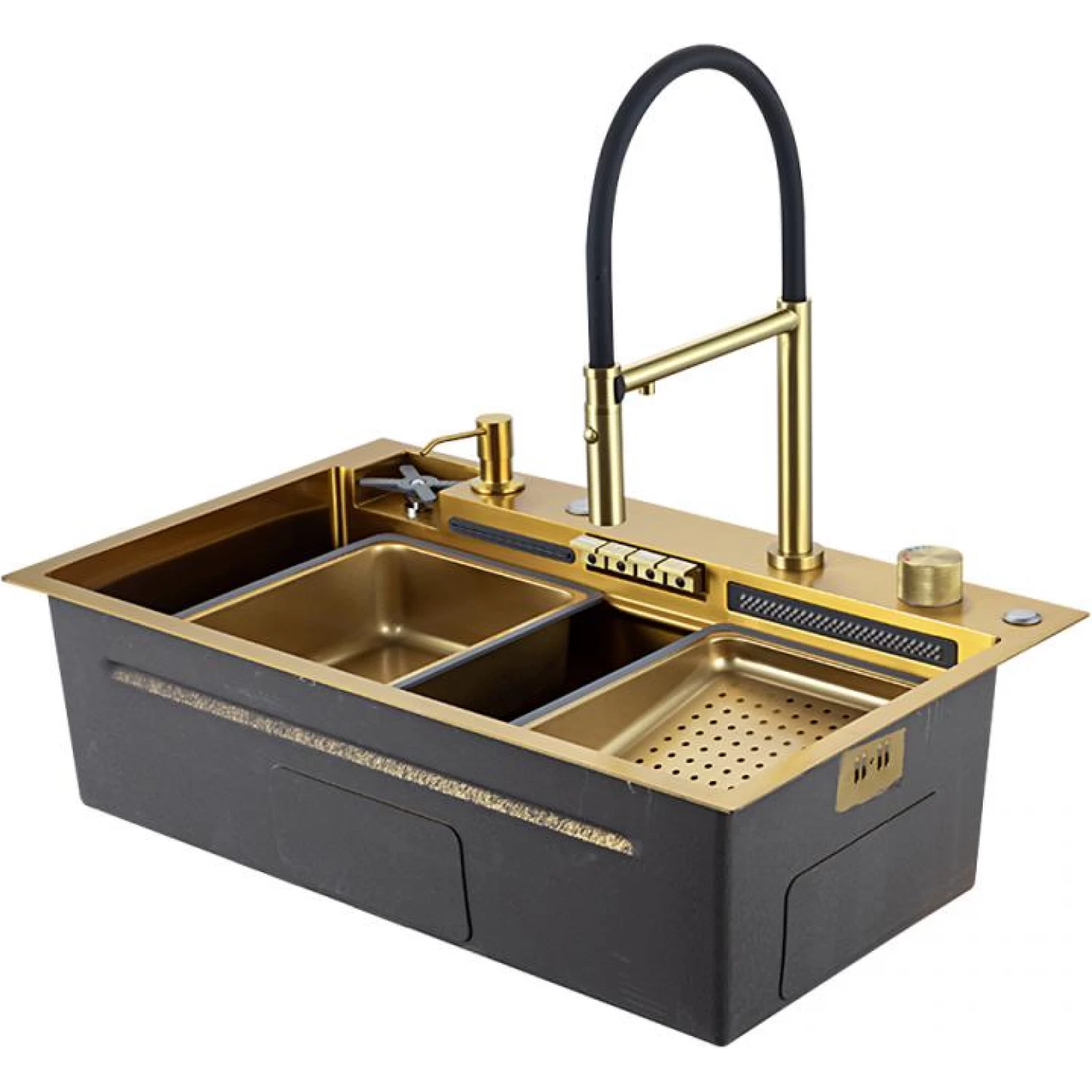 Многофункциональная мойка для кухни Gappo G7547-13 золотой сатин