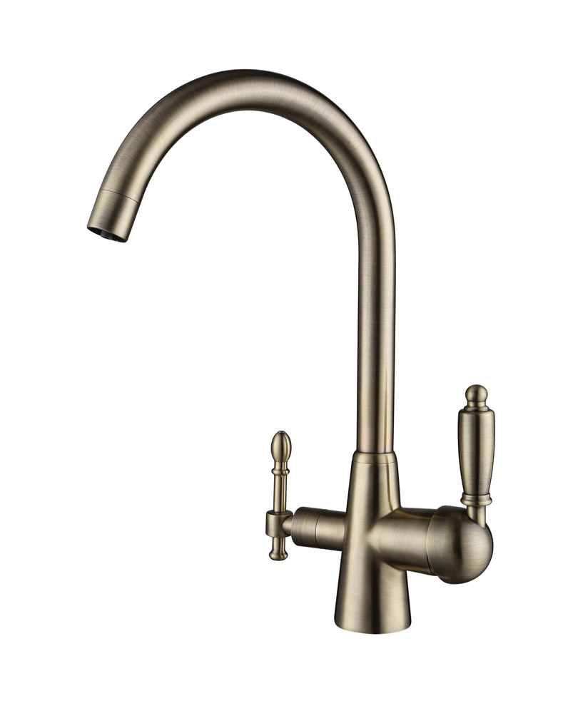 Смеситель для кухни с встроенным краном под питьевую воду Kaiser 31744-3 Bronze