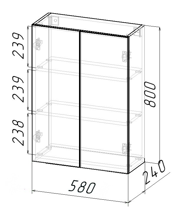 Навесной шкаф EvaGold 60 белый глянец