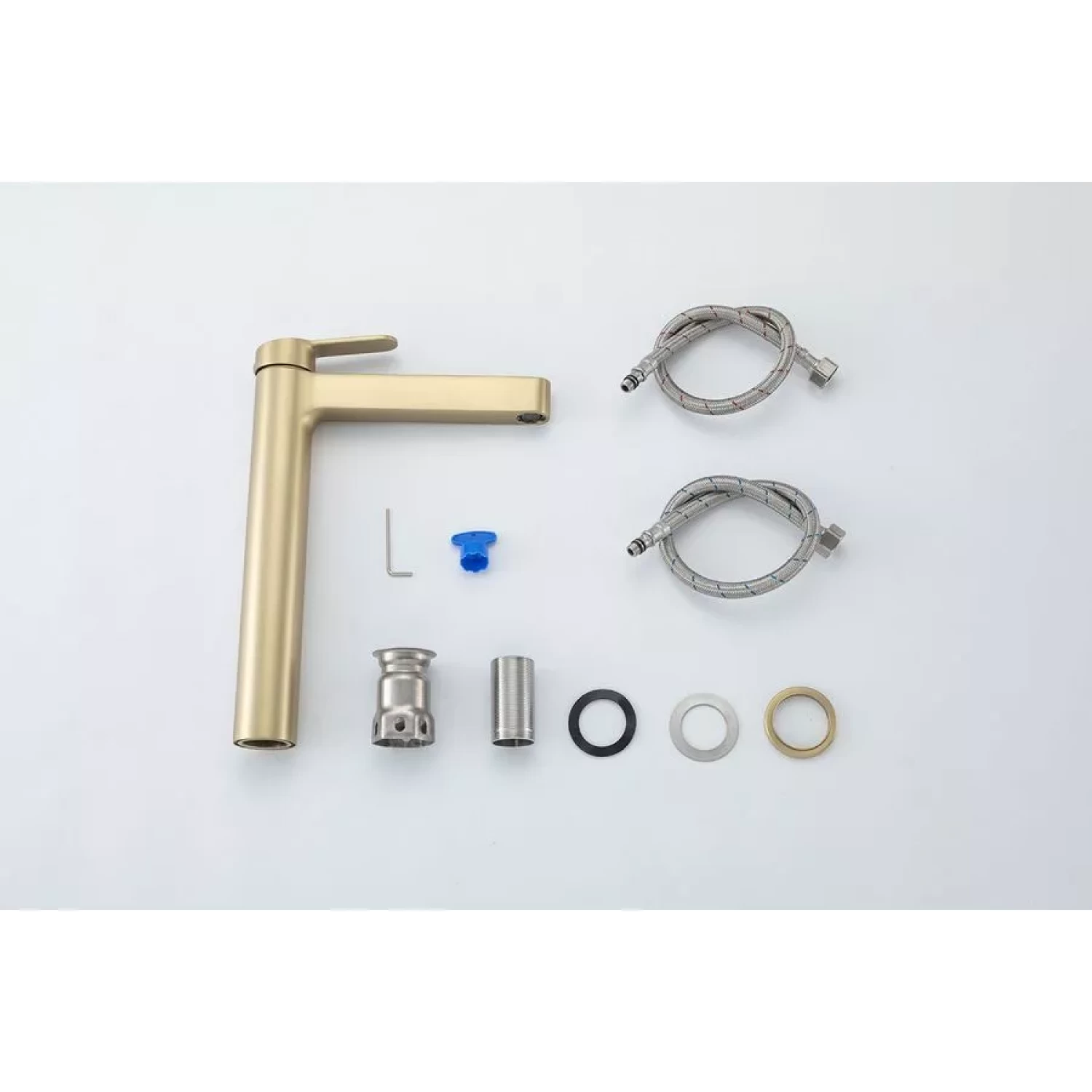 Высокий смеситель для раковины Gappo G99-33 G1099-83 золотой сатин