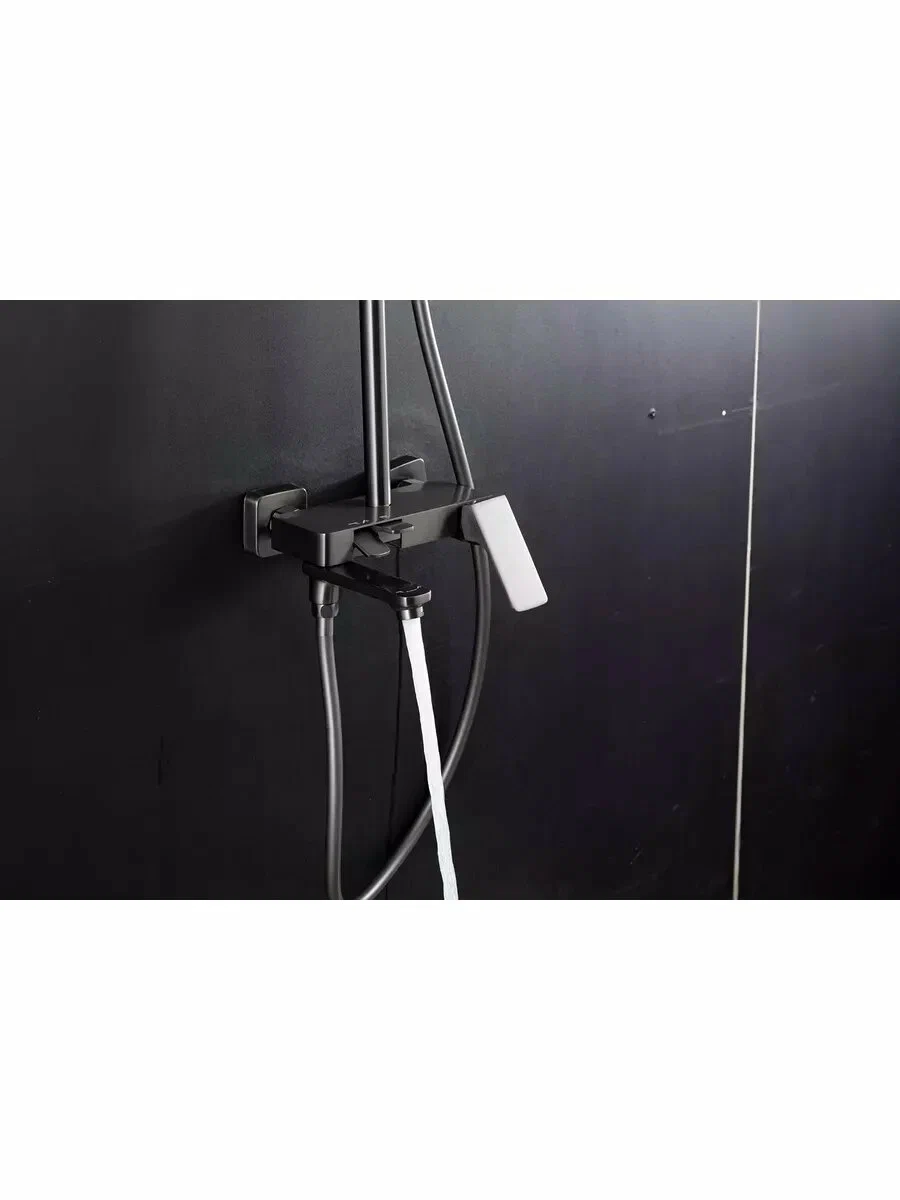 Душевая система Frap H87-9 F2487-9 оружейная сталь