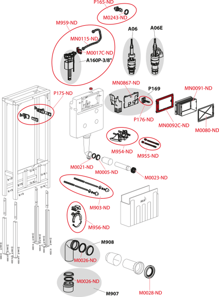 Инсталляция для подвесного унитаза Alcaplast Solomodul AM116/1300H