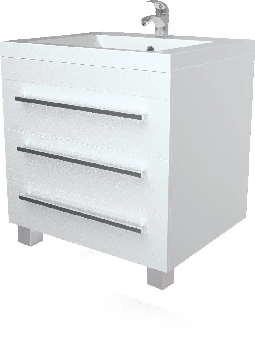 Тумба 1Marka Соната 58Н 3в.я. Белый глянец