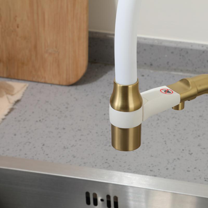 Смеситель для кухни с фильтром Frap H97 F4397-3 золотой сатин