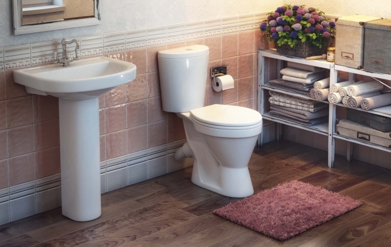 Унитаз-компакт Rosa Элегант белый, косой выпуск