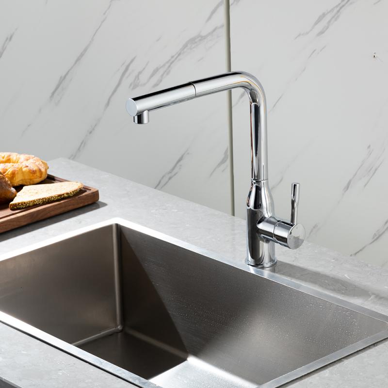 Вытяжной смеситель для кухни Frap H97 F6096 хром