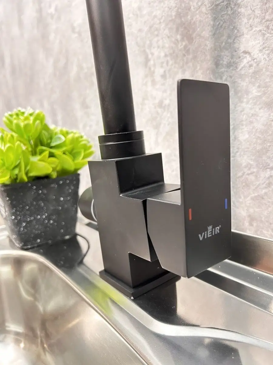 Смеситель для кухни с подключением фильтра ViEiR V15025-C черный